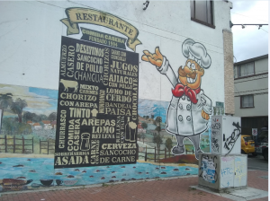 mural artistico restaurante
